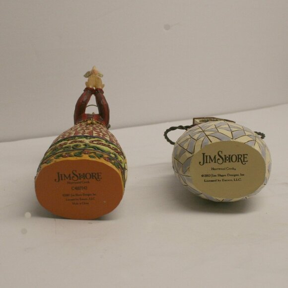 (2) Jim Shore Share the Story of Christmas & Peace on Earth Angel Ornament LOT